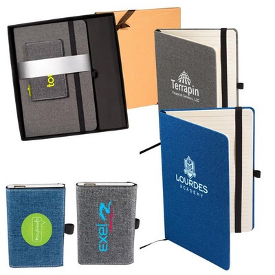 Strand Snow Canvas Notebook and Executive Charger Gift Set