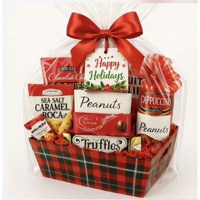 Holiday Plaid Gourmet Snack Basket